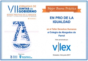 O Colexio de Avogados de Ferrol gaña o premio a Boas Prácticas en Dereitos Humanos por &#039;A prol da igualdade&#039;