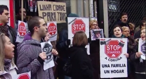 Protesta contra un desafiuzamento na Coruña