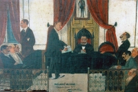 Gustavo Varela presidindo un xulgado de Cambados en 1919 - N. Badía